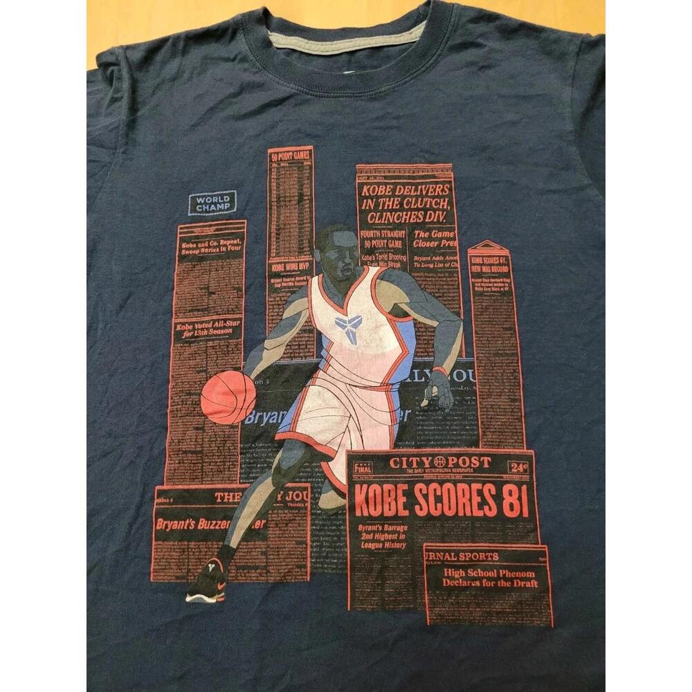Dri-Fit Kobe Bryant T-Shirt Black Mamba Navy Blue 81 Points Youth Xl
